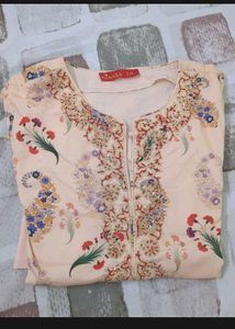 Peach Kurti Pant Set