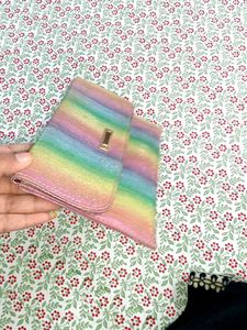 Vibrant Rainbow Shimmer Clutch