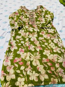 Green Floral Kurta Set with Dupatta