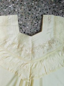 Vintage Lemon Cream Lace Detail Nightgown
