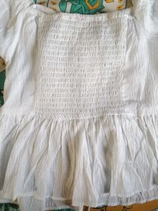 White Ruched Top (XS)