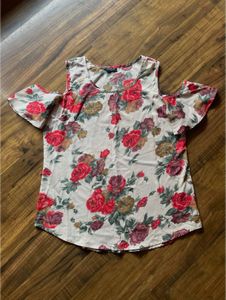 Cold Shoulder Floral Top