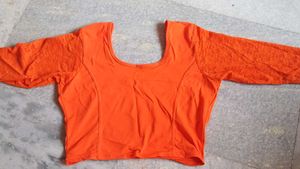An Orange Colour Stretchable Blouse