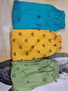 3 Colorful Printed Cotton Pants