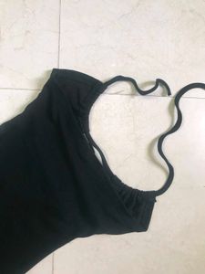 Black Halter Cutout Mini Dress