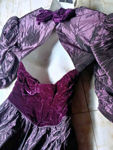 Velvet Puff Sleeve Dress