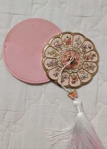 Twelve flower portable  pocket mirror with tassel