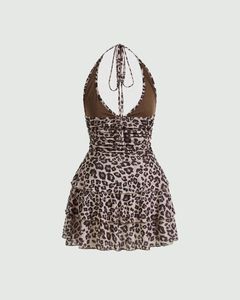 LITTLEBOX Leopard Print Halter Neck Dress