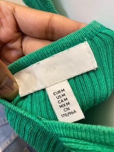 Green Ribbed Square Neck Tank Top 🍋