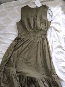 Olive Green Smocked Waist Dress