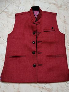 Men's Red Nehru Jacket
