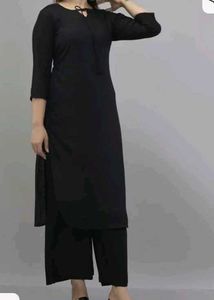 Black 🖤 rayon stylish kurti with plazo