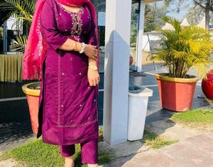 Beautiful Purple Kurta Set with Dupatta