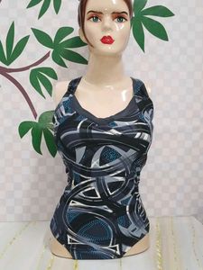 (909)Abstract Print One-Piece Swimsuit