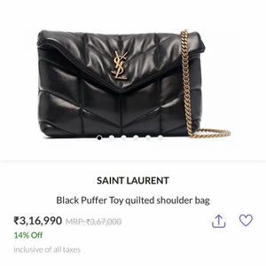 Saint Laurent Black Leather Shoulder Bag