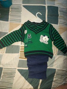 Cute Panda Sweater and corduroy Pants Set