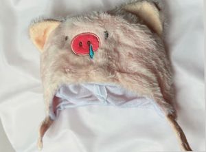 Cute Pink Plush Animal doll cap