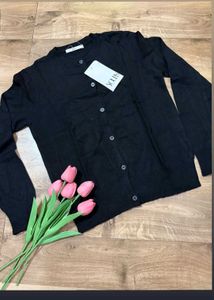 Classic Black Button-Up Cardigan