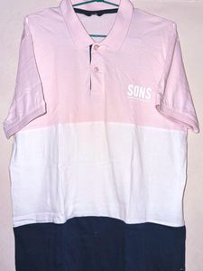 Pink Polo T Shirt Colorblock
