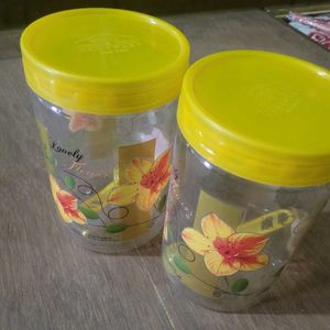 Set of 2 Flower Print Storage Containers