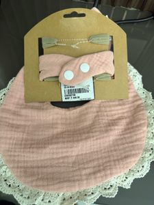 Pink Baby Bib &amp; Hair Accessories Set