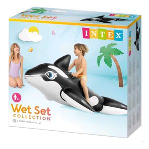 Intex Whale Ride-On Floating Raft, Black