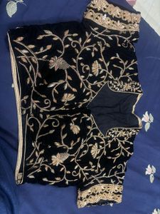 Black Velvet Embroidered Blouse