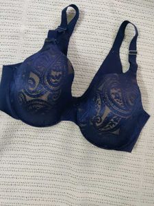Elegant Navy Blue Lace Bra