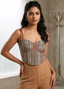 Checkered Corset Top