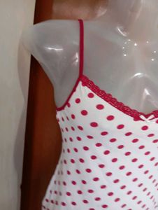 White Polka Dot Cami Top