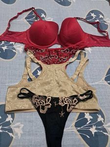 combo  Of  Four  Imported Fabric Bra N Panty