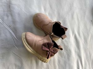 Cute Pink Bow Ankle Boots