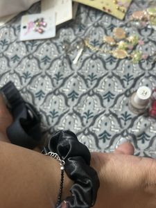 Stylish Watch with Black Scrunchie Band
