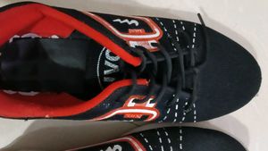 Black &amp; Red "Tracking" Sneakers