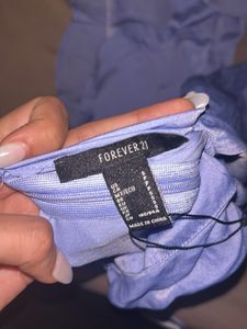 forever 21 puff sleeves baby blue mini sundress
