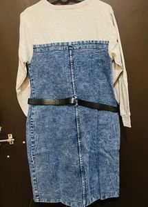 DENIM T-shirt DRESS WITH BELT