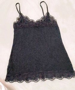 Black Lace Trim Camisole Top