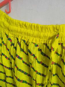 Green Striped Ethnic Skirt