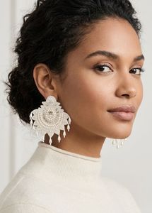 New Elegant Beaded Pearl Dangle Earrings