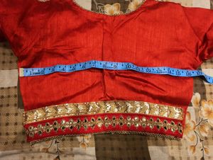 Red &amp; Gold Embellished Lehenga Set