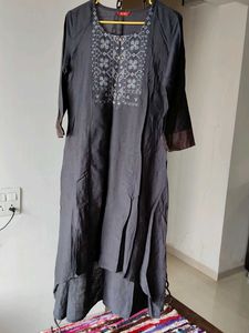 Grey Embroidered Kurti
