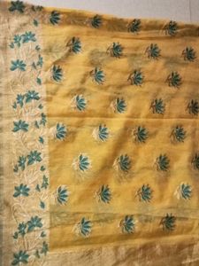 Yellow Embroidered Saree