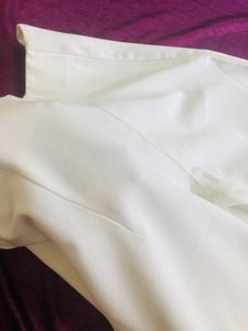 White Straight Leg Trousers- High waist