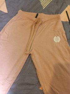 Women's Peach Joggers with White Accents