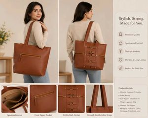 Unused Stylish Brown Tote bag with Tassels – Store