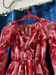 Floral Red Summer Dress