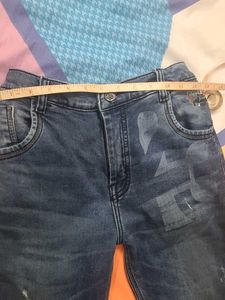 Stylish Blue Denim Jeans with back elastic