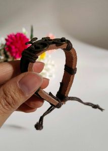Bicycle Charm Leather Bracelet