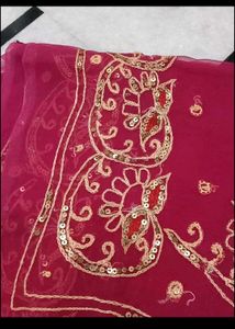 darbari Embroidered Pink Saree