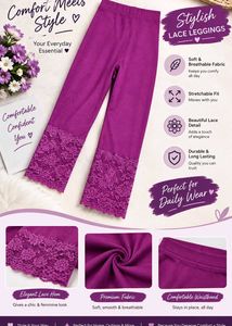 ✨ Women’s Lace Hem Leggings | Stylish & Comfortabl